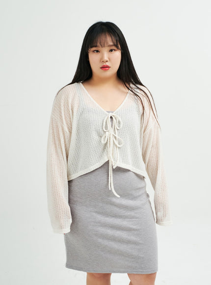 Plus 無袖羅紋中長連衣裙 IY24