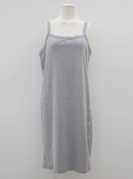 Plus 無袖羅紋中長連衣裙 IY24