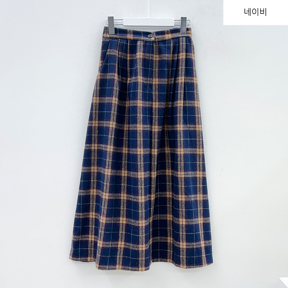 Check Pattern Maxi Skirt B1801