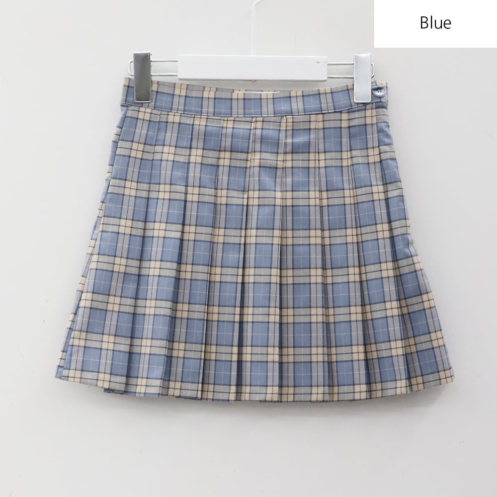Plaid Pleated Mini Skirt – LE3NO