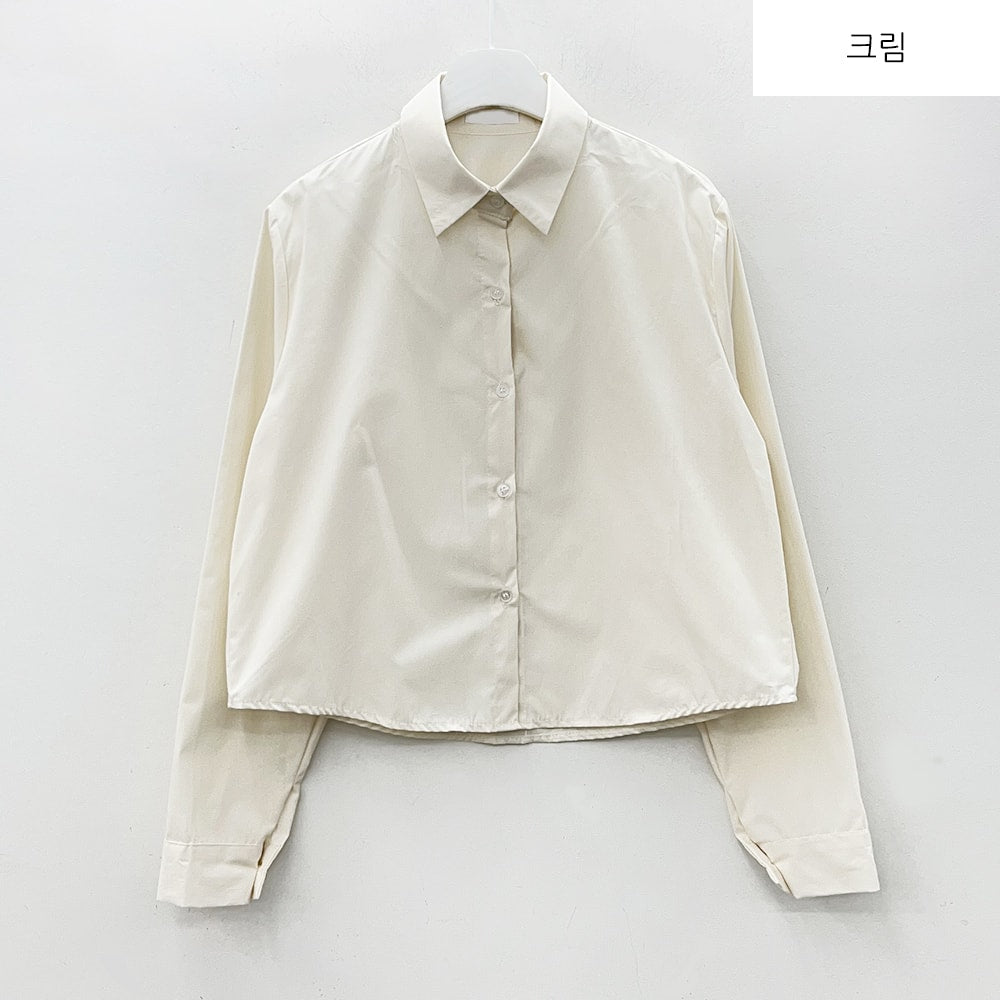 Cropped Long Sleeve Shirt B0802 - Lewkin