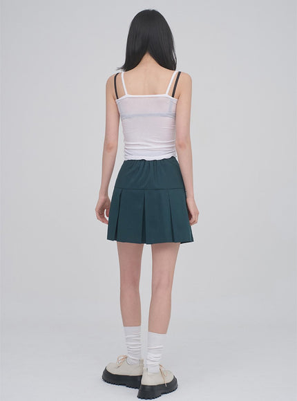 正面抽褶蕾絲吊帶背心無袖上衣 CM3