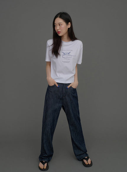 Indigo Wide Leg Jeans CCA15