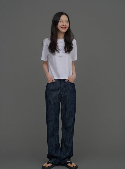 Indigo Wide Leg Jeans CCA15