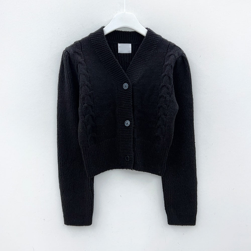 Cable Knit Cropped Cardigan J31 - Korean Women's Fashion | LEWKIN