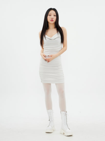掛脖迷你連衣裙 K2302