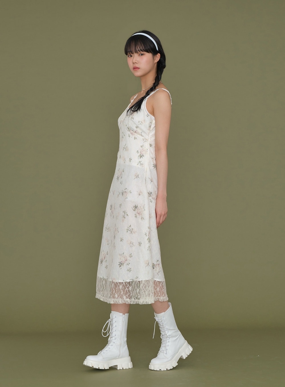 Double Flower Lace Maxi Sleeveless Dress