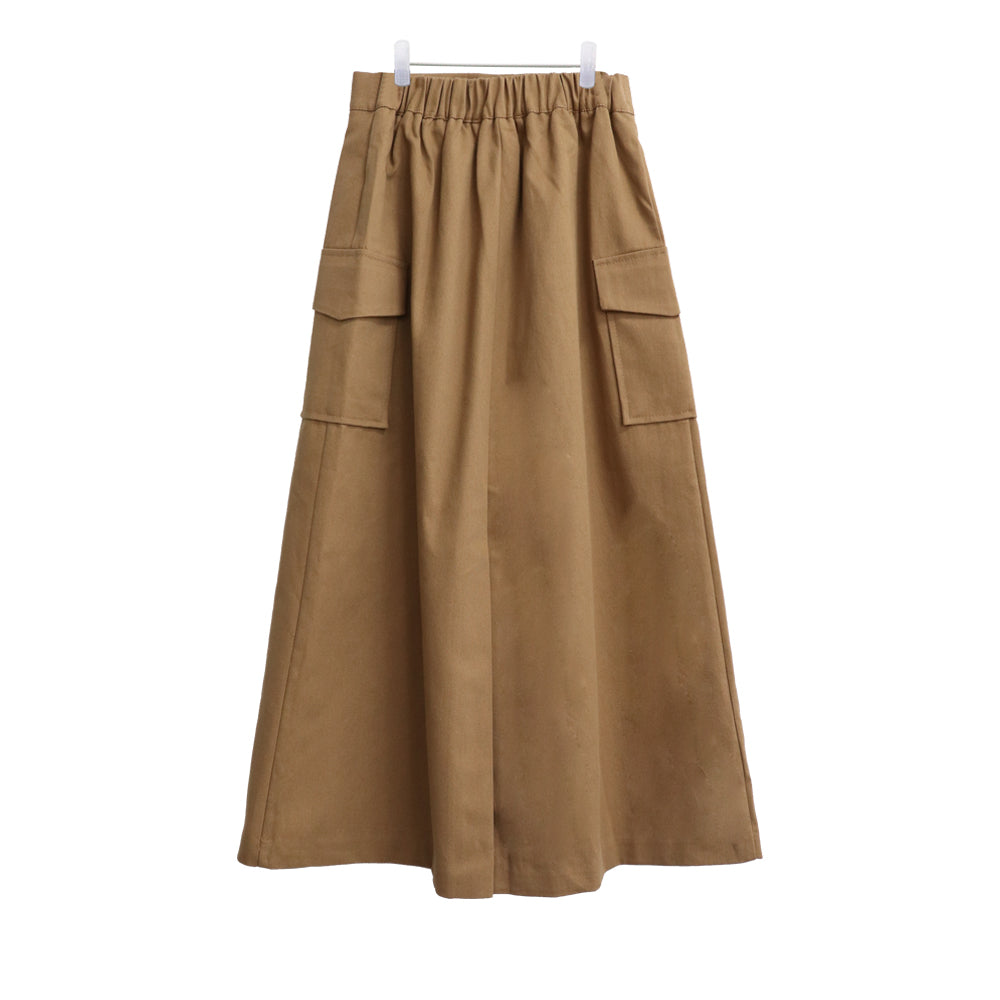 Simple High Waist Button Cargo Long Skirt CO05