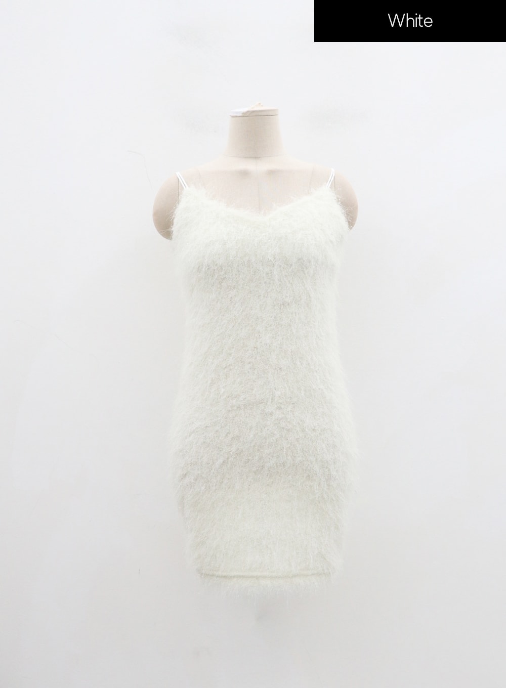 人造毛皮無袖迷你連衣裙 ID30
