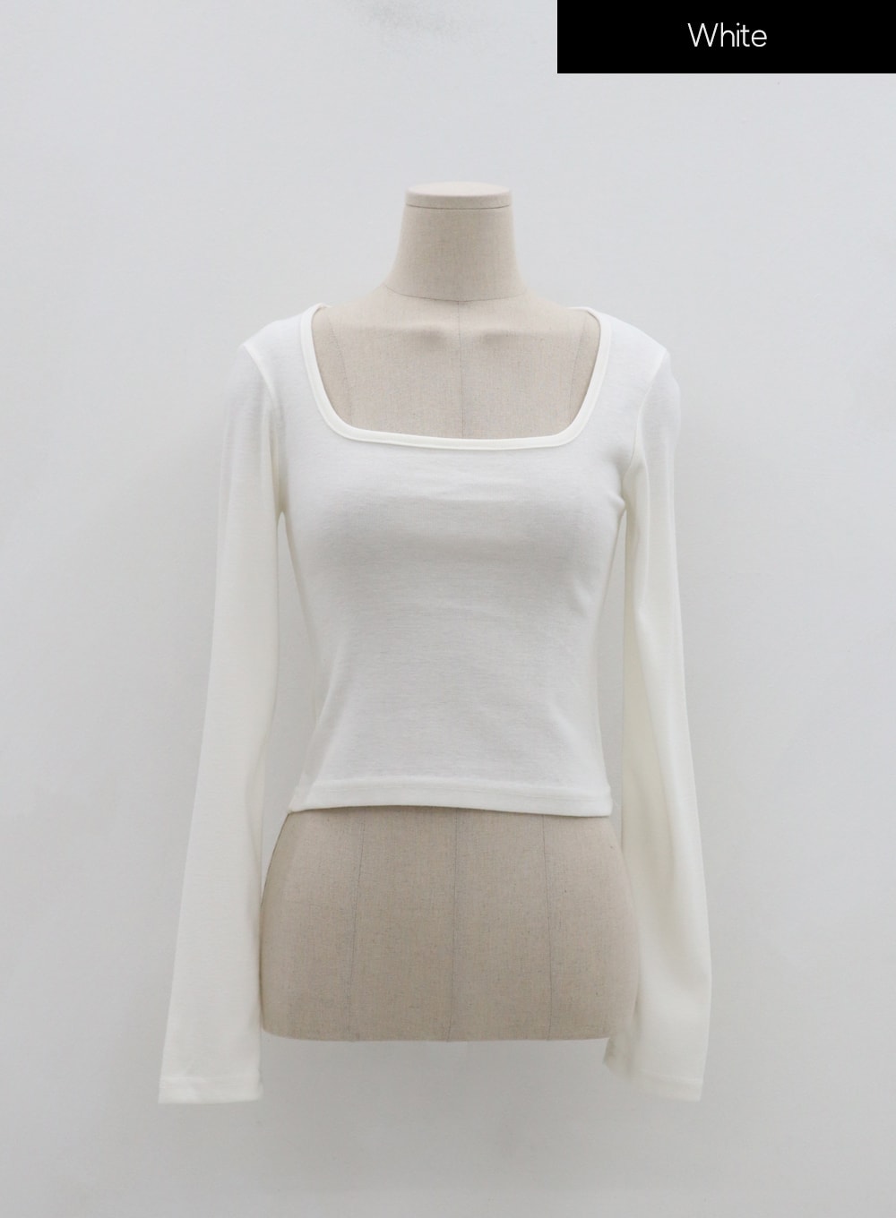 Square Neck Crop Long Sleeve T-Shirt IS05