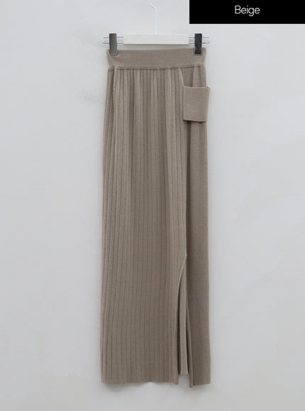 Bending Slit H-Line Long Skirt IS15