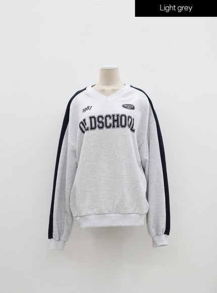 加兩色V領衛衣IF317