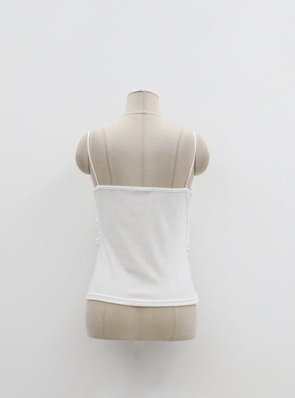 加側抽褶無袖上衣 IF317