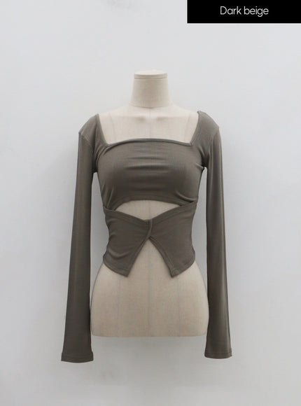 Sexy Square Neck Front Hole Top IN22