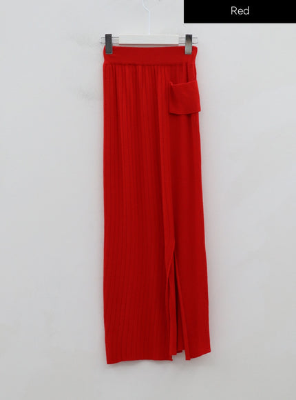 Bending Slit H-Line Long Skirt IS15