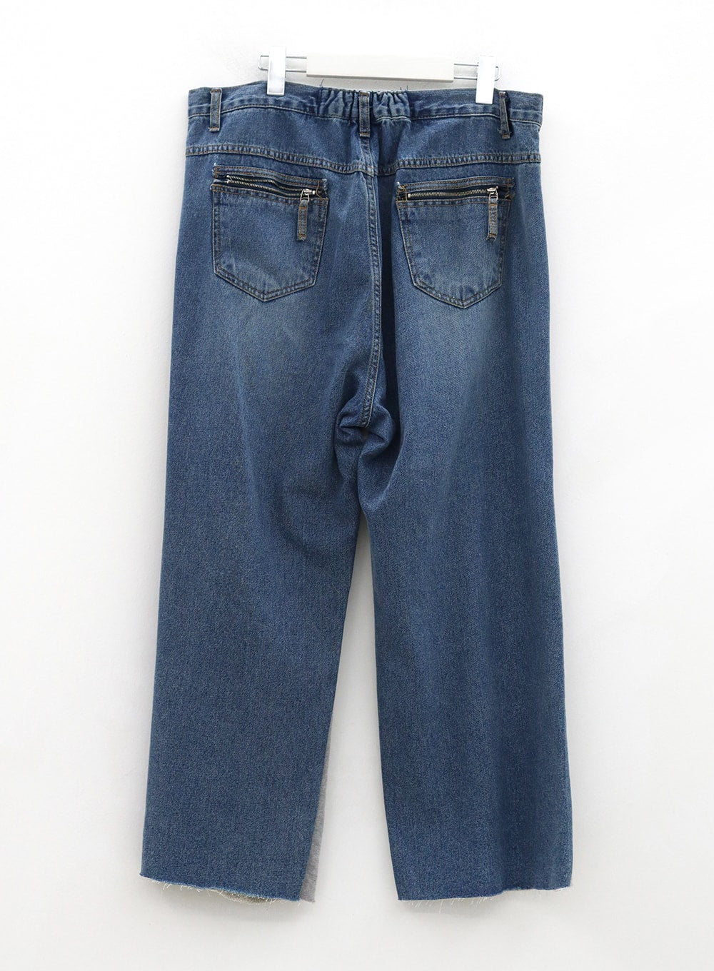 Plus Cotton And Denim Back Bending Wide Pants IS02