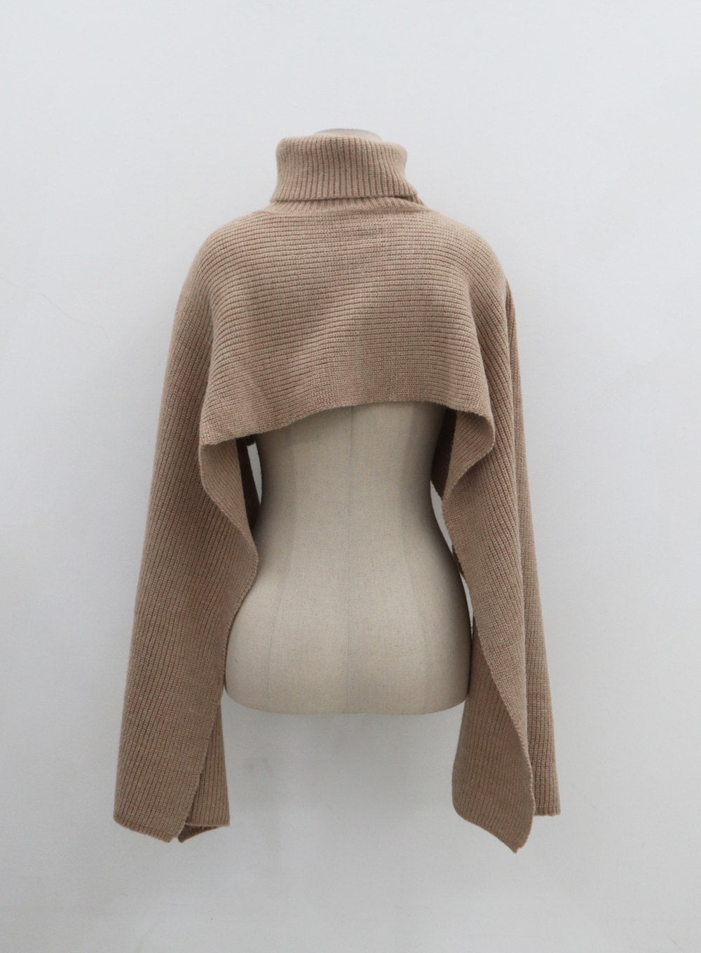 Layering Turtleneck Long Knit Cape IO26