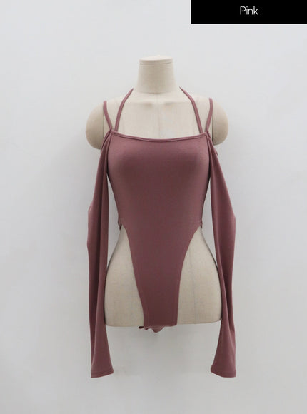 Off-Shoulder Thin Straps Bodysuit IN22