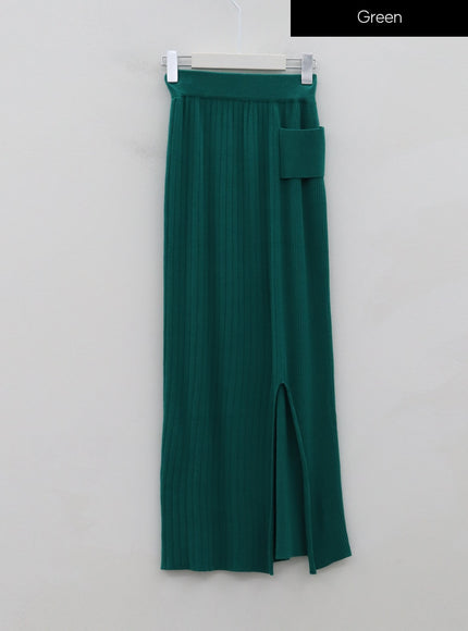 Bending Slit H-Line Long Skirt IS15