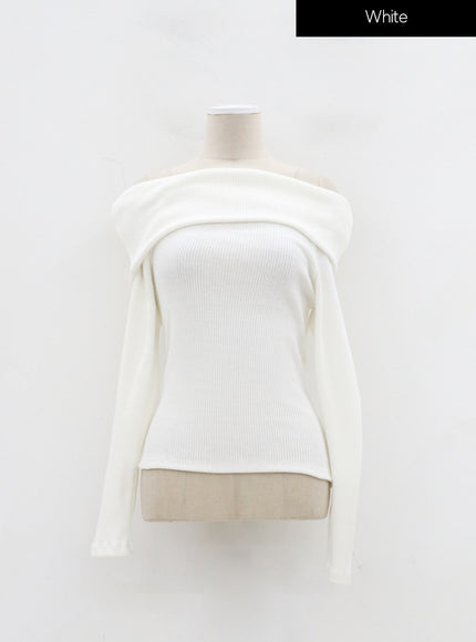 羅紋針織露肩上衣 IJ318