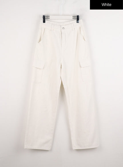 cargo-straight-leg-pants-id306 / White