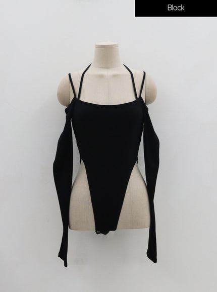 Off-Shoulder Thin Straps Bodysuit IN22