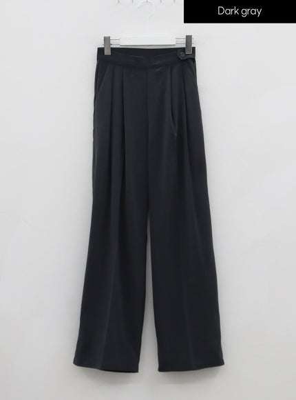Button Wide Tailored Pants IO12
