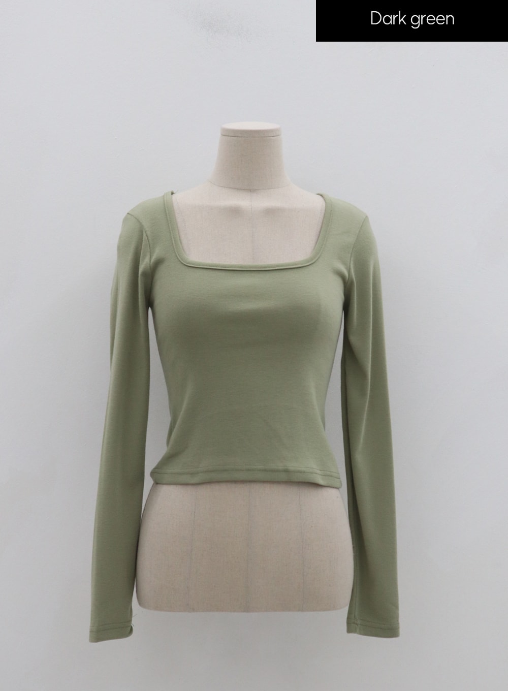 Square Neck Crop Long Sleeve T-Shirt IS05