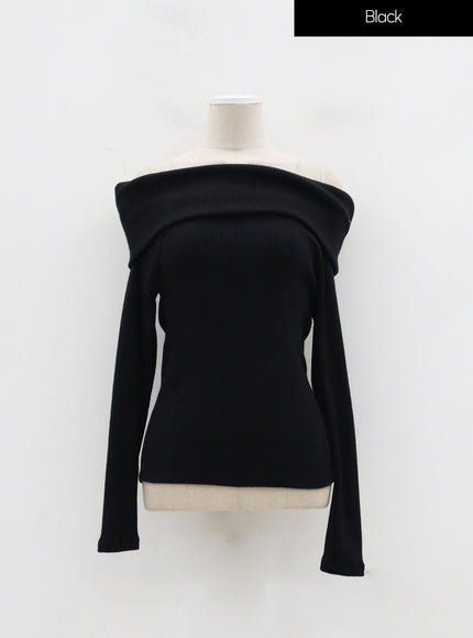 羅紋針織露肩上衣 IJ318