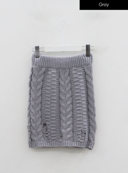 Twist Pattern Ripped Pencil Mini Skirt IN08