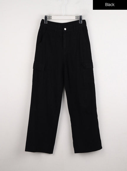 cargo-straight-leg-pants-id306 / Black