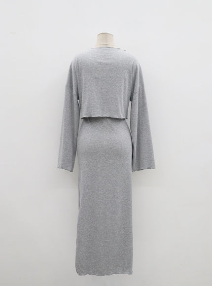 Maxi Dress And Cardigan Set IM322