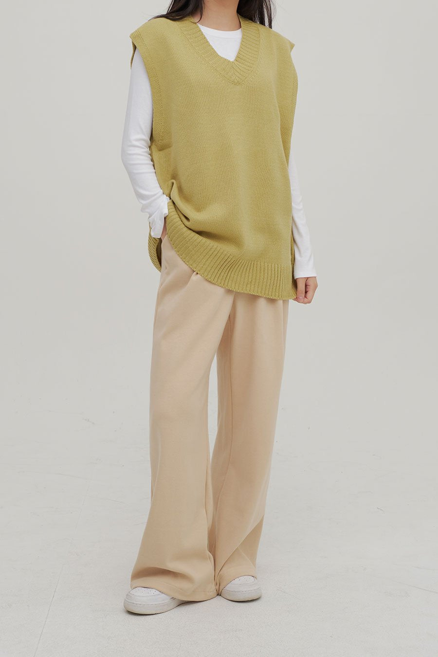 V Neck Knit Vest Ff13