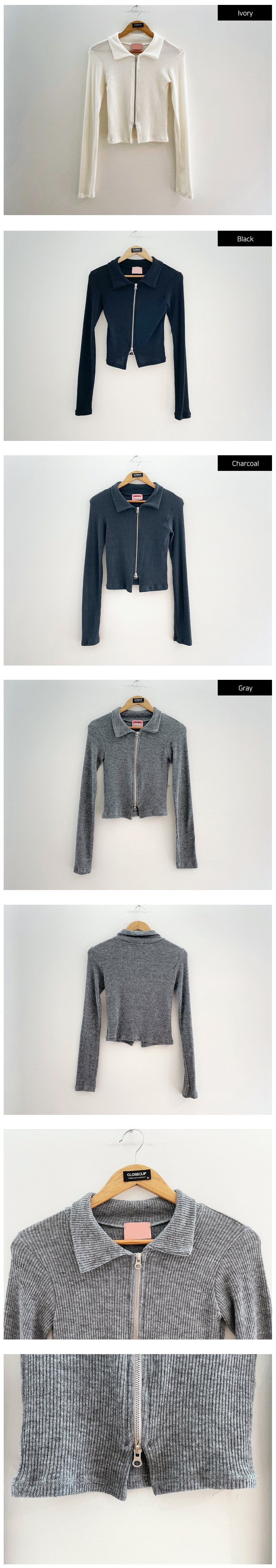 Zip Up Top with Collar F14