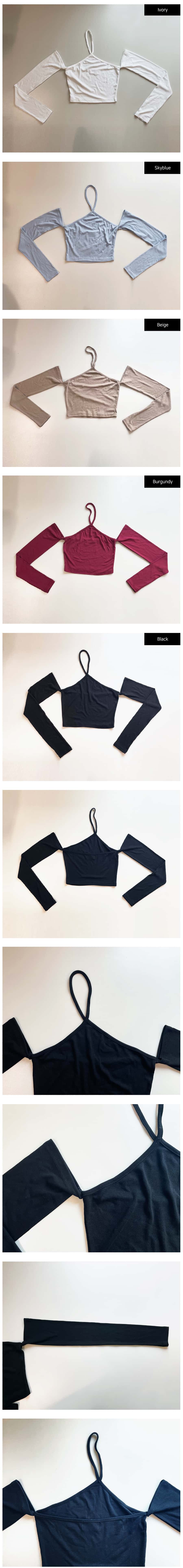 Halter neck Cut Out Long Sleeve Top F02