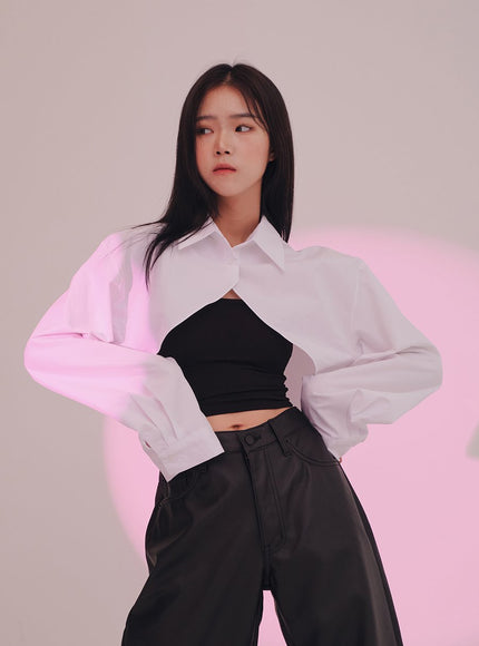 Cropped Shirt Shrug J24