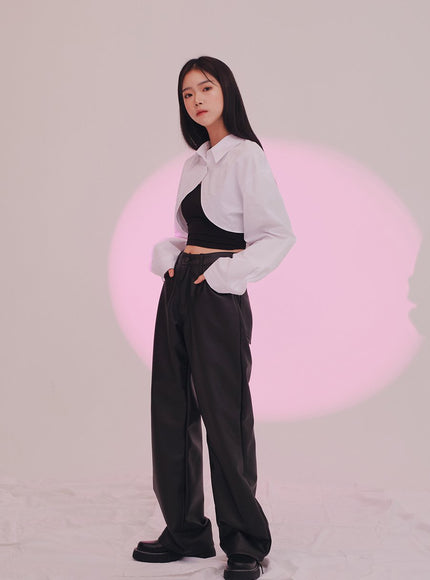 Cropped Shirt Shrug J24