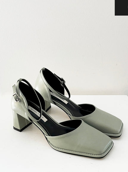 Square Mary Jane Mid Heels