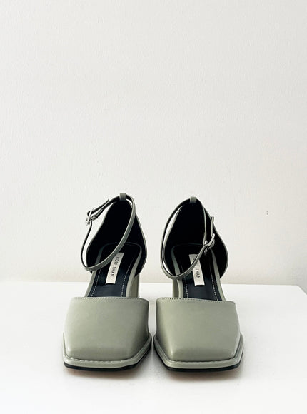 Square Mary Jane Mid Heels