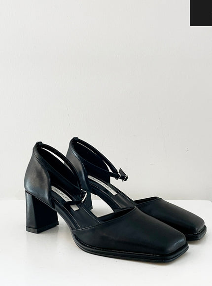 Square Mary Jane Mid Heels