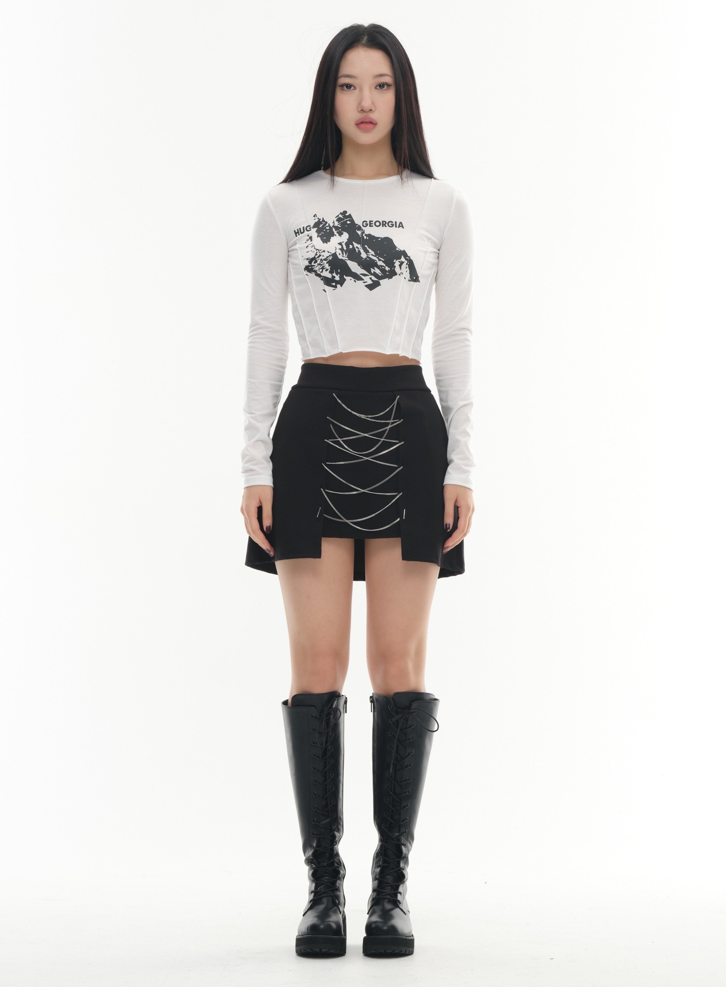 Cross Chain Mini Skirt #Lewkin Original #1126K152 - Lewkin