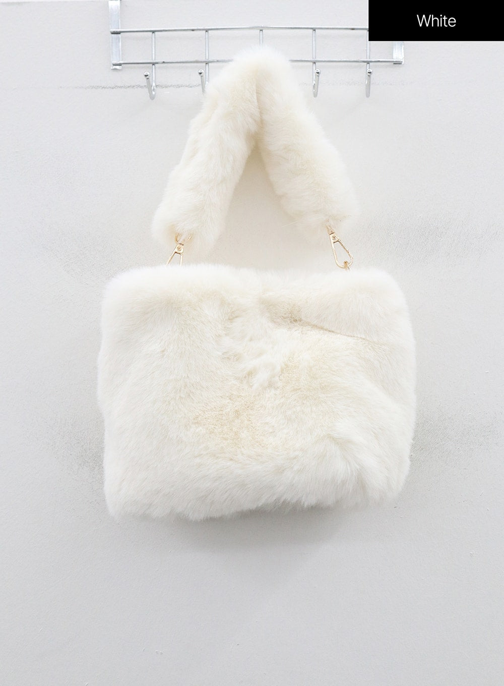 FAUX FUR CROSSBODY BAG - Off White