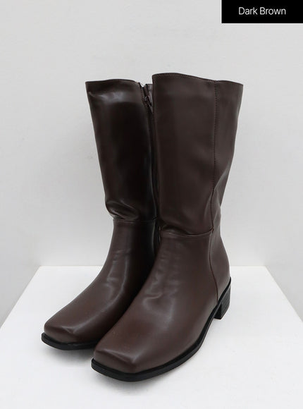 Square Toe Mid-Calf Boots BO18
