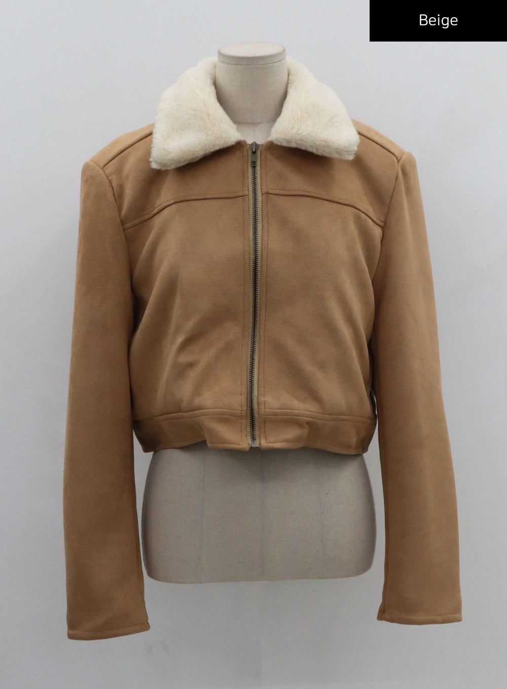 Retro Fur Collar Crop Zipper Jacket CO27