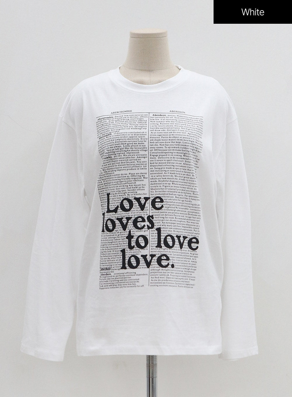 Love Lettering Print Long Sleeve T-Shirt OS28 - Lewkin