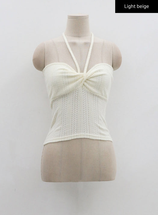 Knit Bustier Neck String Top CN09