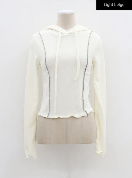 Front Stripe Detail Hoodie Top CJ320