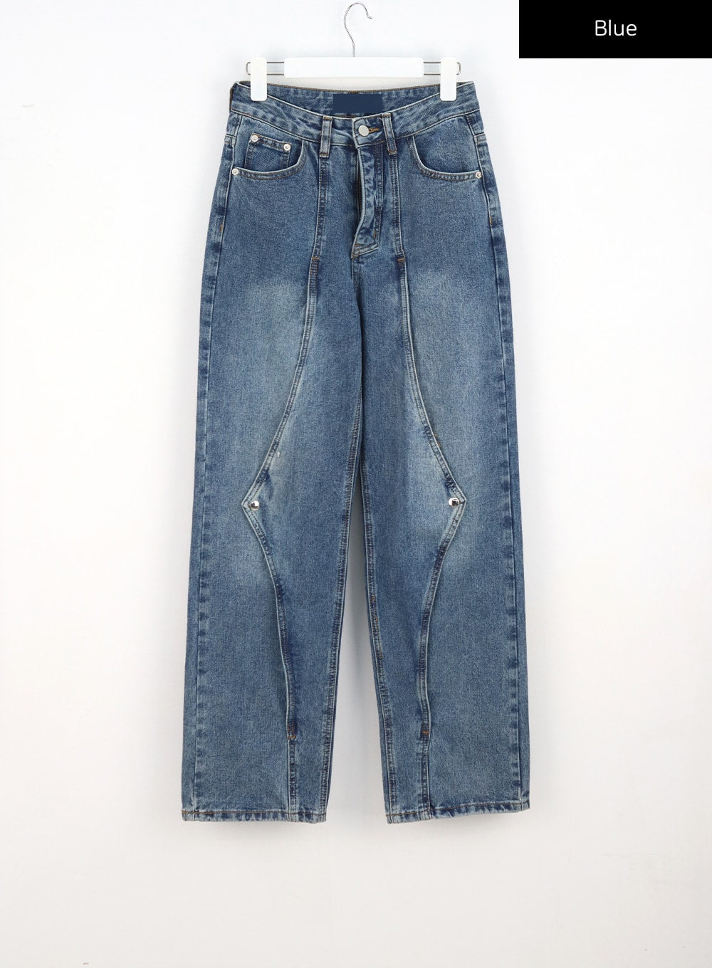 Triangular Cut Wide Denim Pants BU15 - Lewkin