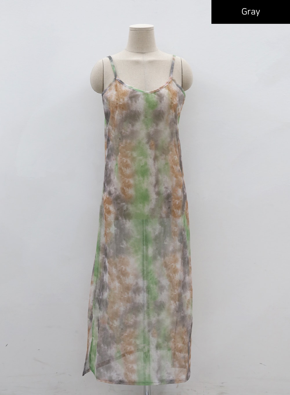 Sheer Graphic Sleeveless Maxi Dress CJ27