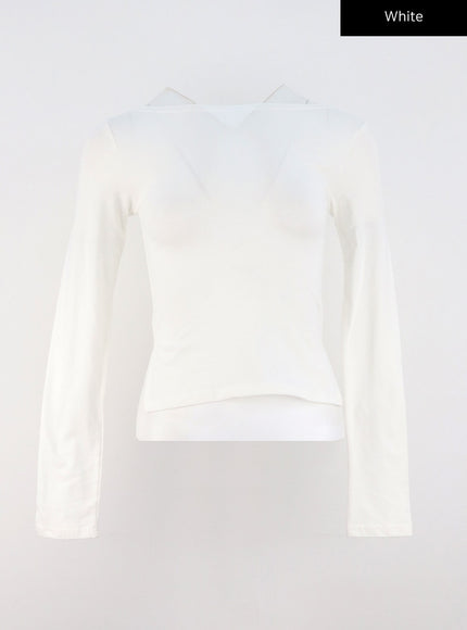 side-cut-out-cotton-tee-cs321 / White